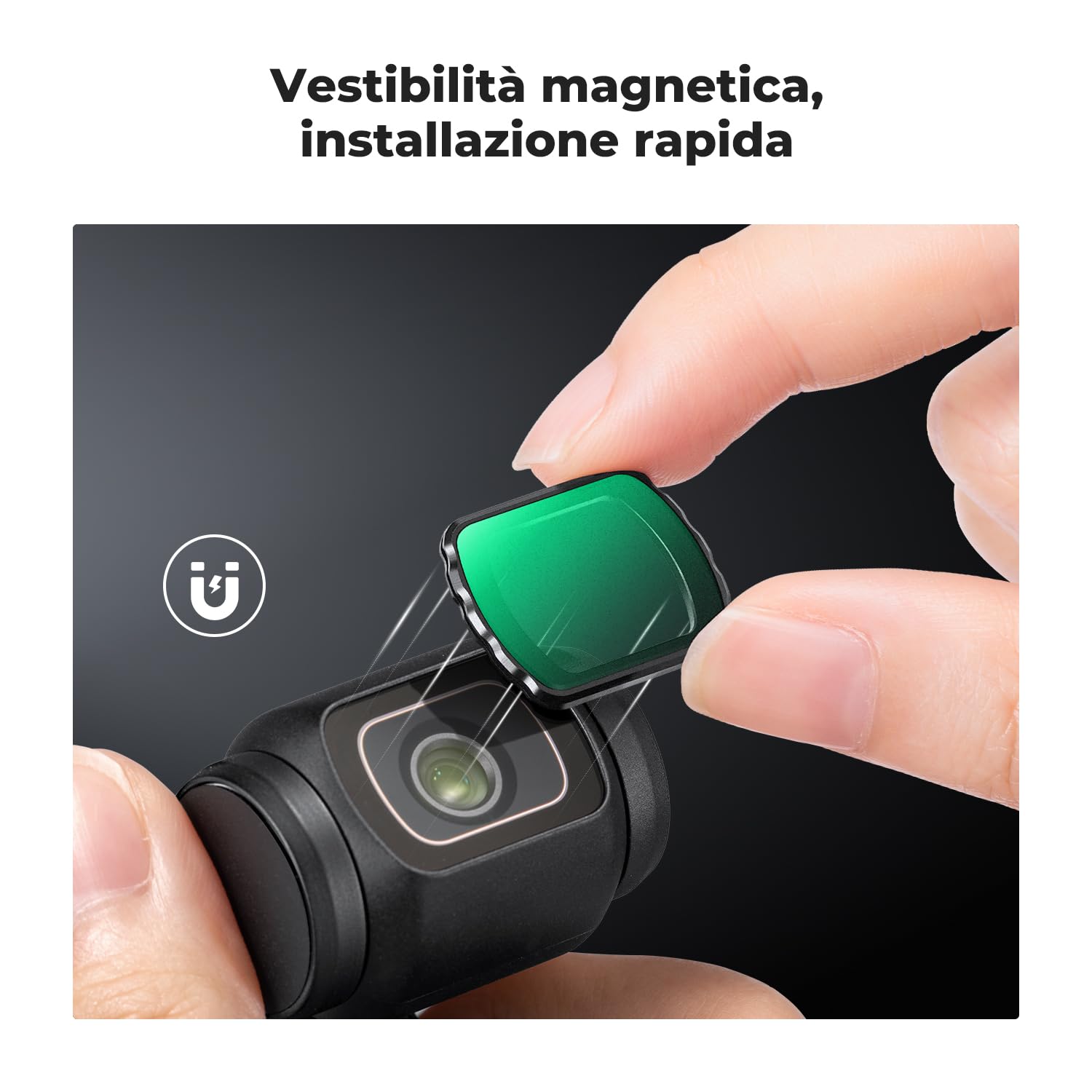 K&F CONCEPT Osmo Pocket 4/3 Filtro Magnetico,Filtri Magnetici Black Mist 1/8 Filtro Magnetico Black Diffusion 1/8 in Vetro Ottico con Nano-rivestimento Compatibile con DJI Osmo Pocket 4/3(Alluminio)