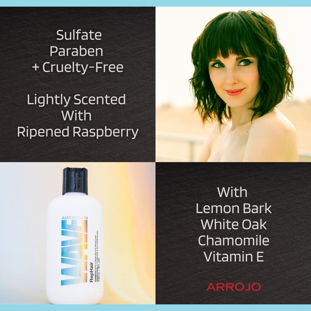 ARROJO RepHair Sulfate Free Shampoo – Hair Shampoo to Moisturize & Rehabilitate Hair - Moisturizing Shampoo w/Vitamin E, Chamomile – Shampoo for Color Treated Hair for Glossy Shine