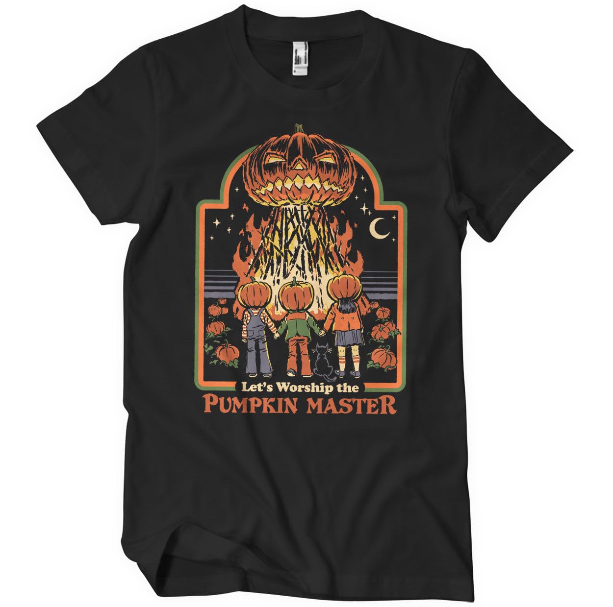 Steven Rhodes Men's Black Officially Licensed Worship The Pumpkin Master T-Shirt (Black), XX-Large