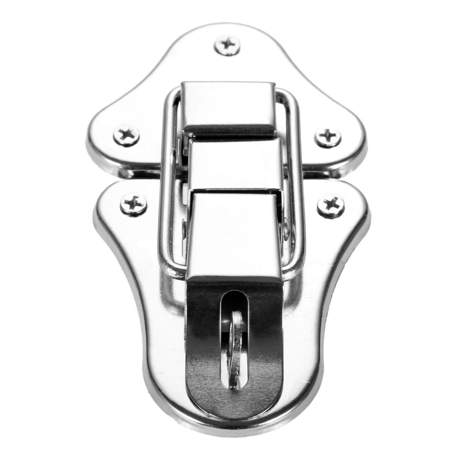 SHALLEZSOU Key Hasp Lock Vintage Lock Antique Bronze Silver Jewelry Chest Box Toggle Hasp Latch Catch Clasp 95 52mm(B)