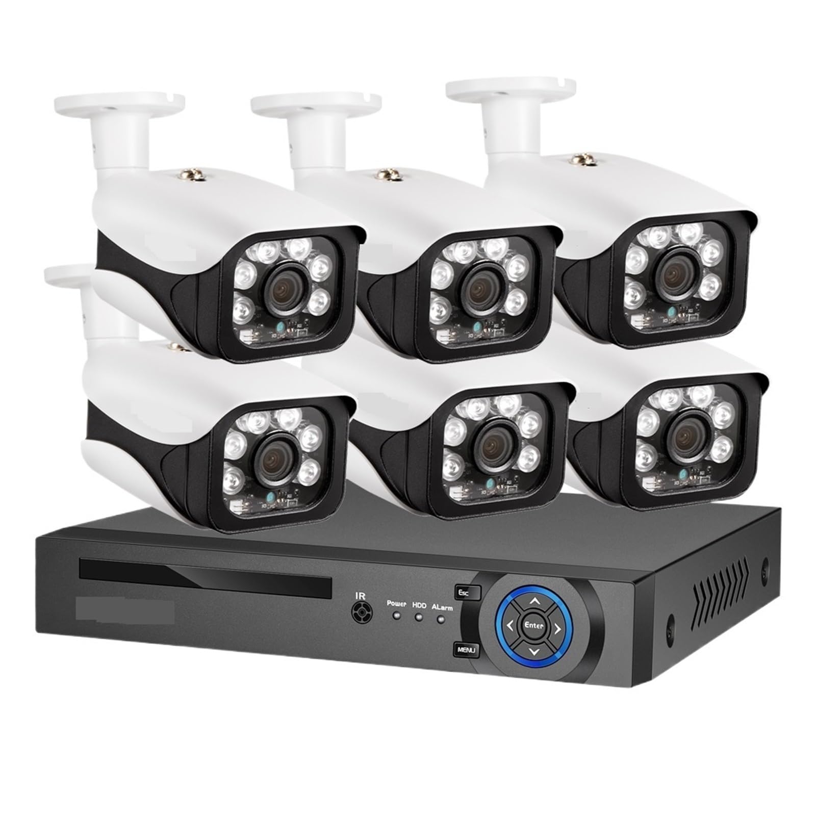 Kit Videosorveglianza, di telecamere di Sicurezza da 8 MP Kit di videosorveglianza Esterna 4K Poe NVR Set di telecamere CCTV IP for la casa(None,4CH NVR And 2 Camera)