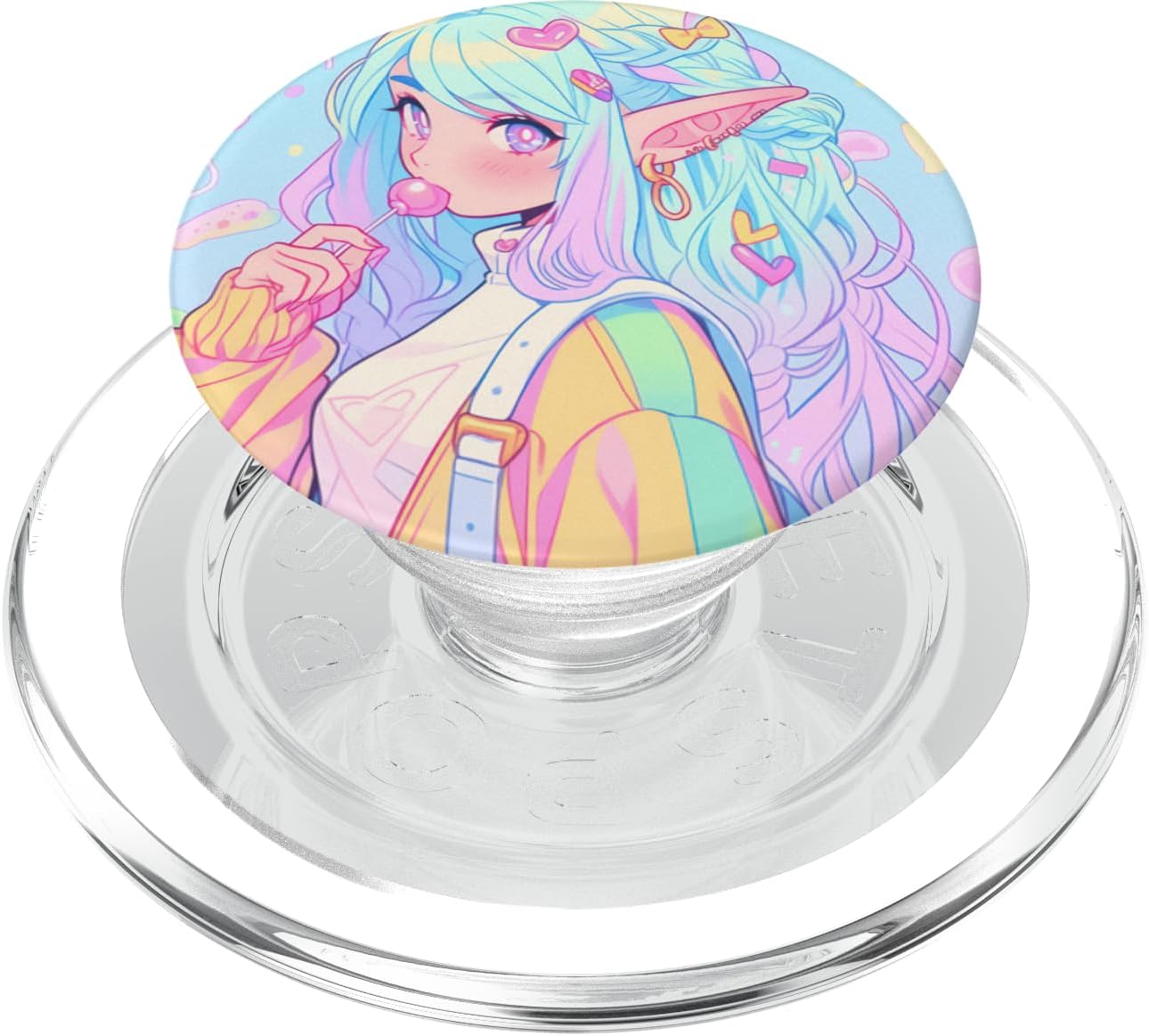 Anime Girl Pastel Kawaii Waifu Elves Girl PopSockets PopGrip for MagSafe