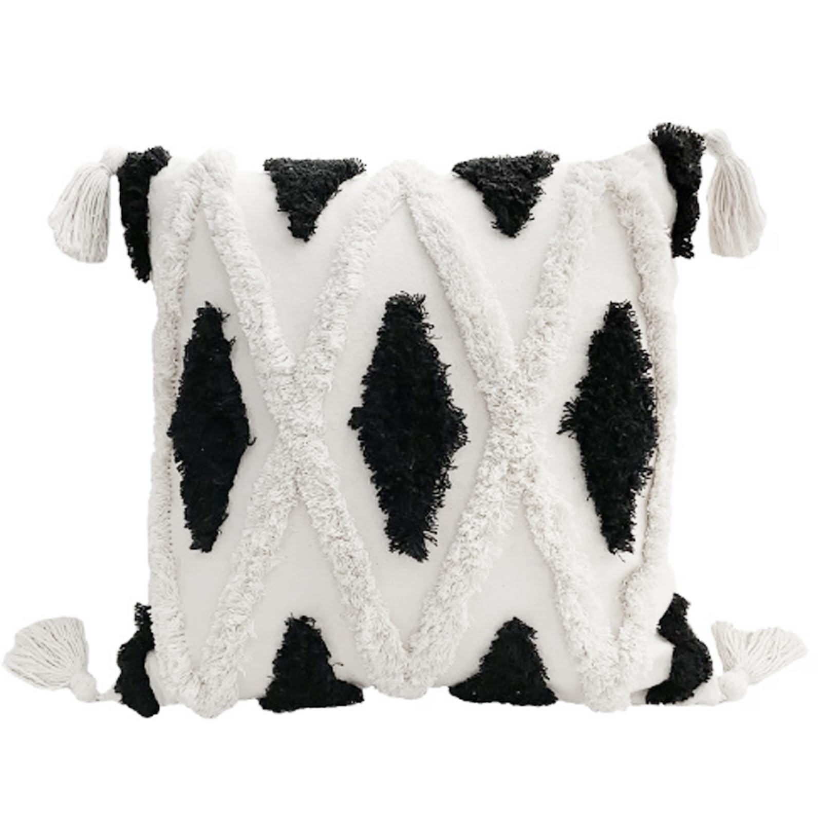 SZYDD Woven Tufted Pillow for Case Morocco Black White Cushion