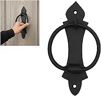 Lord of Battles Handforged Medieval Iron Door Knocker - Matte Black Powder Coated for Front Doors, Gates, Farmhouse, Castle (17cm)