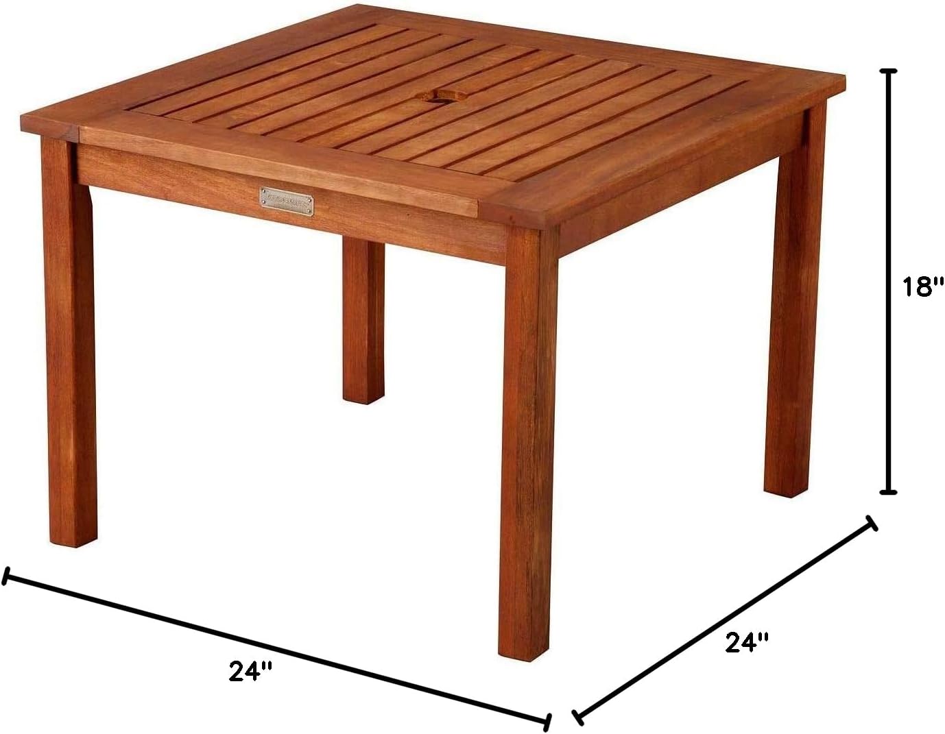 Outdoor Wood Umbrella Side Table End Table Patio Pool Furniture (Natural Finish)