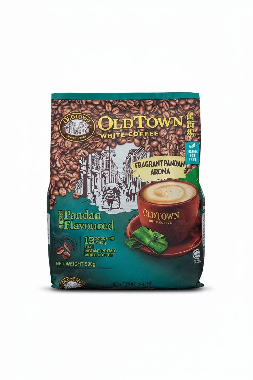Old Town White Coffee Pandan Flavoured Instant Premix, 3-in-1, 13 Sachets, 390g