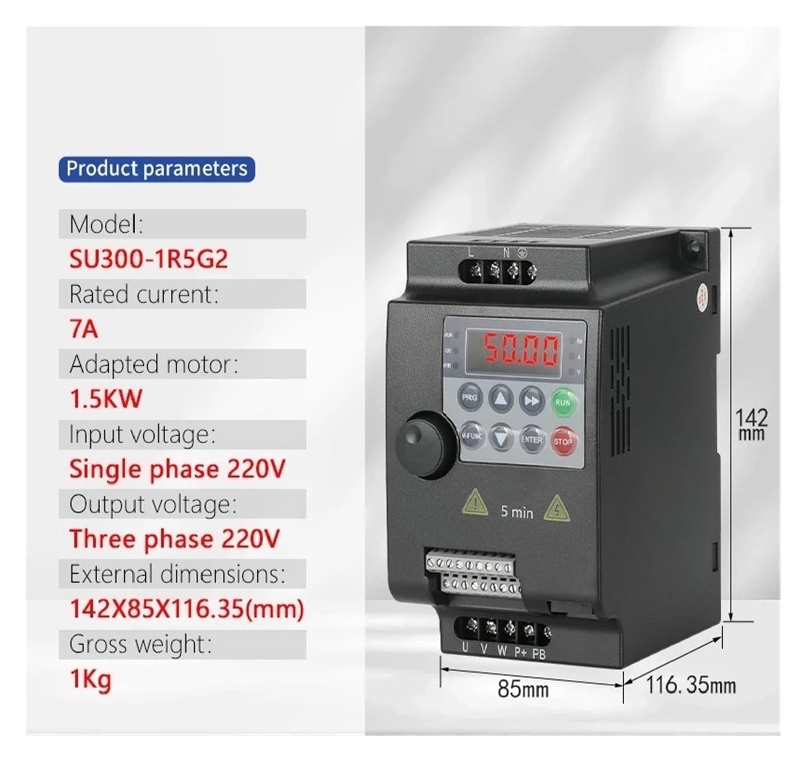 Convertitore Inverter Regolabile VFD 220V 380V 0,75KW 1,5KW 2,2KW 4KW 5,5KW Monofase Trifase convertitore(1.5KW 220V 1PH-3PH)