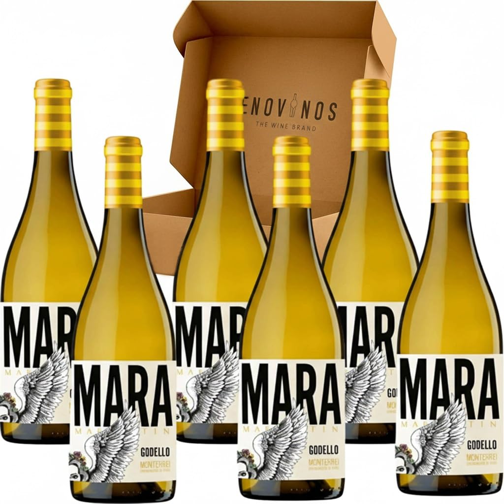 Mara Martin Vino Blanco Godello - DO Monterrei - Martin Codax - Caja de Carton Reforzada - (6 x Botellas 75 cl, Mara Martin Godello) - Envio 24 h - Mejor Seleccion ENOVINOS THE WINE BRAND