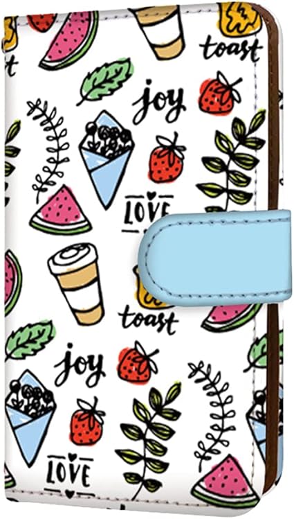 Amazon Co Jp Anve かんたんスマホ2 A001kc ケース ミラー 付き スマホケース 手帳型 Kyocera 京セラ かんたんスマホ2 C ブルー 手書き風 イラスト スイーツ Best Vd 0034 Sp 家電 カメラ