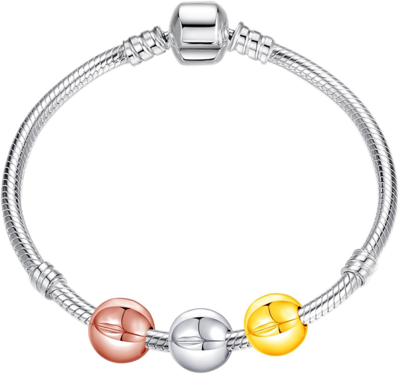 Clip 925 Sterling Silver Lock Stopper Spacer Charm for Pandora Charms Bracelet (Gold Plated) - Image 6