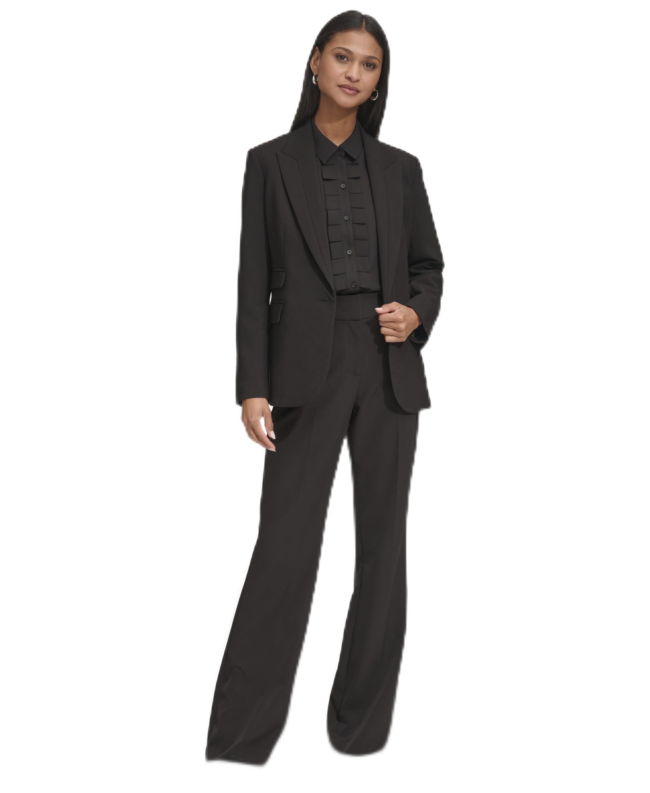 Karl Lagerfeld Womens Classic One Button Suit Blazer
