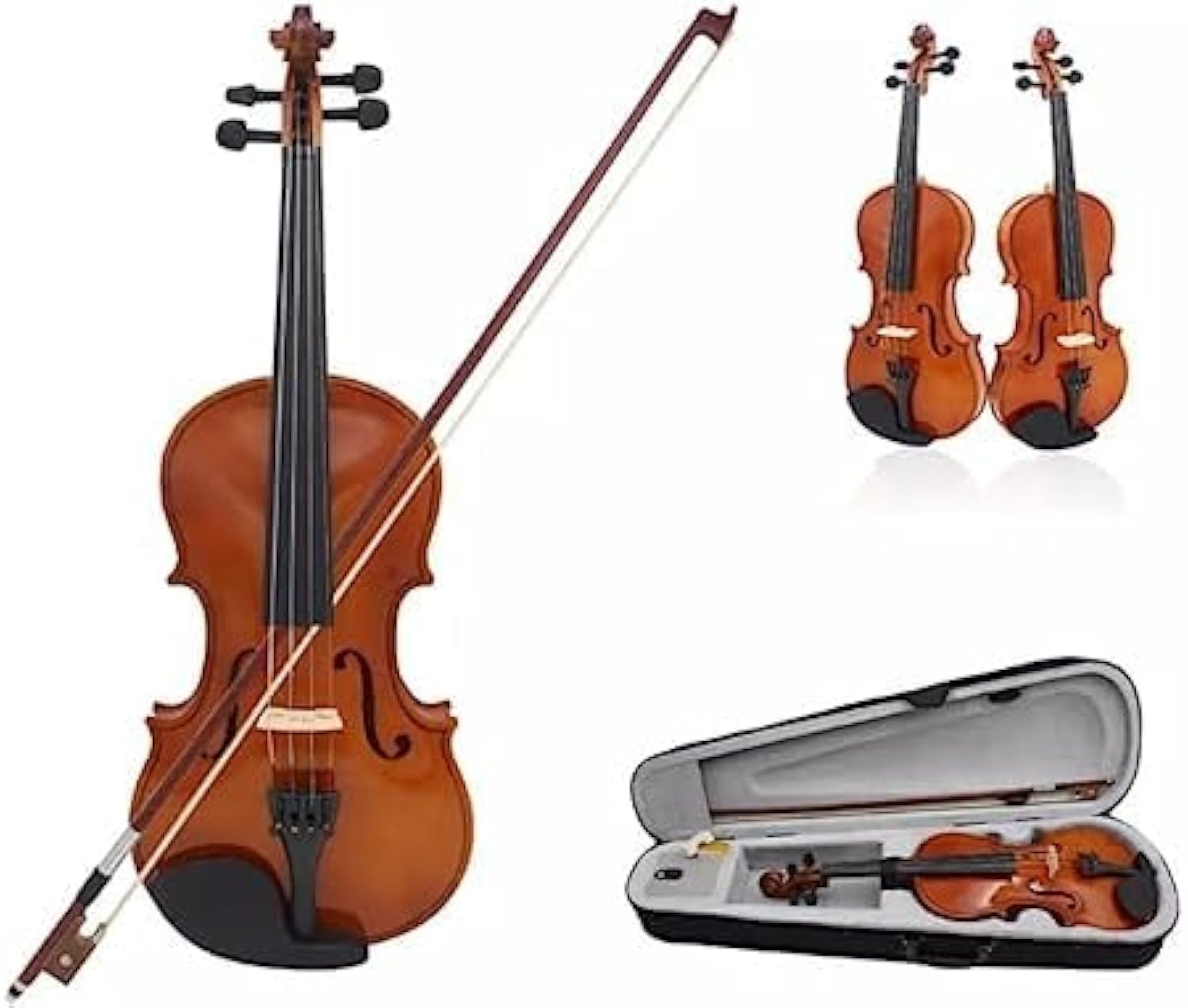 Student Acoustic Violin 3/4 Size With Case, Bow, Rosin And Violin Stand