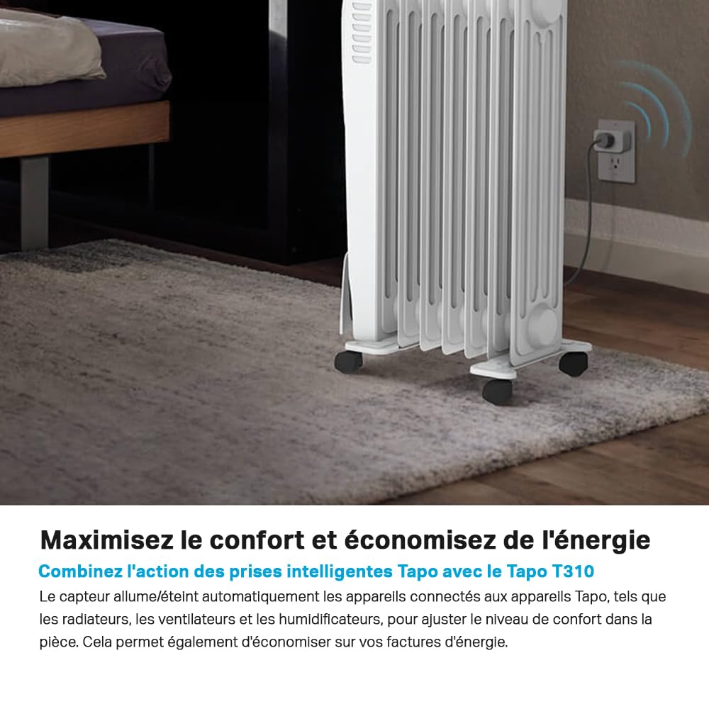 Tapo Détecteur de température et d'humidité connecté Tapo T310 avec Hub, durée de vie de la batterie de 1 an et plus, notification d'application instantanée