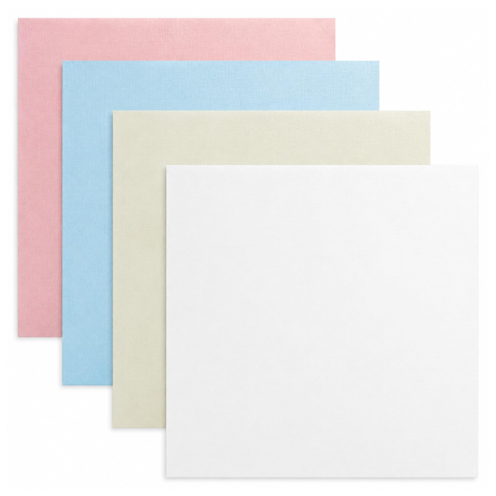 4 Pcs Natural Embroidery Fabric Linen Cotton Cross Stitch Fabric, 50x50cm, 4 Colors, for Making Garment Craft Needle Embroidery and DIY Decoration