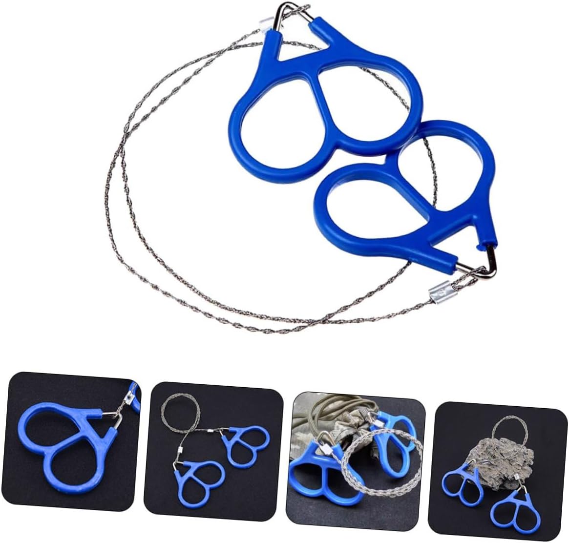4pcs Portable Stainless Steel Wire Saw Outdoor Survival Cutting Tool for Camping Hiking Emergency Use