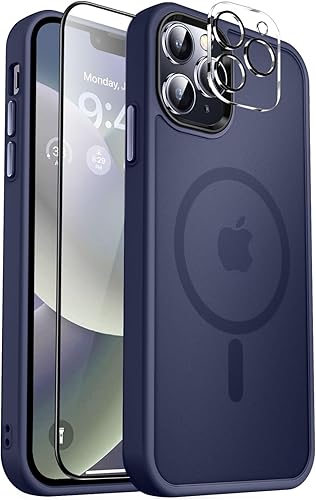 Vista 590 de MOCCA - Funda magnética resistente para iPhone 11 de 6.1 pulgadas, compatible con MagSafe, protector de pantalla de vidrio + protector de lente