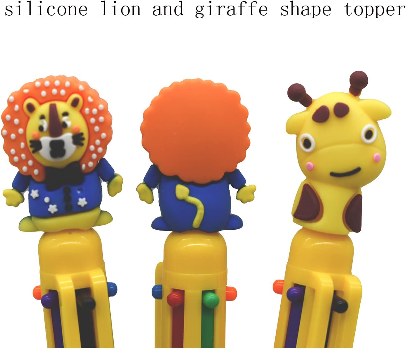 8 PCS 6-in-1 Multicolor Ballpoint Pens 6 Colors Lion Giraffe Pen image 2