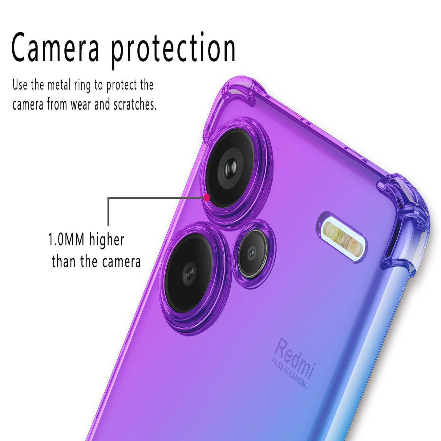 BORYA Silikon-Hülle Für Xiaomi Redmi Note 13 Pro 5G: Transparent, Farbverlauf, Stoßfest, Kratzfest, Ultra Dünn