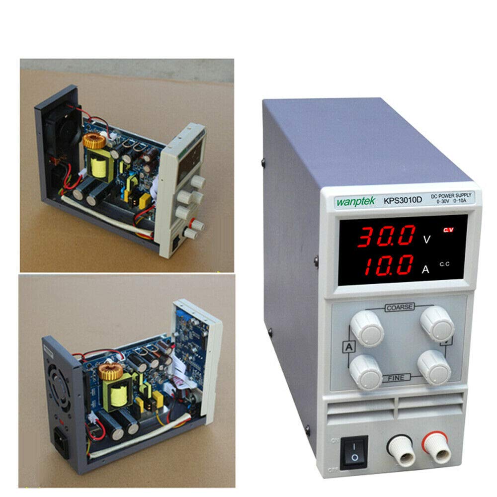 Alimentatore di rete DC regolabile, 0-30 V, 0-10 A
