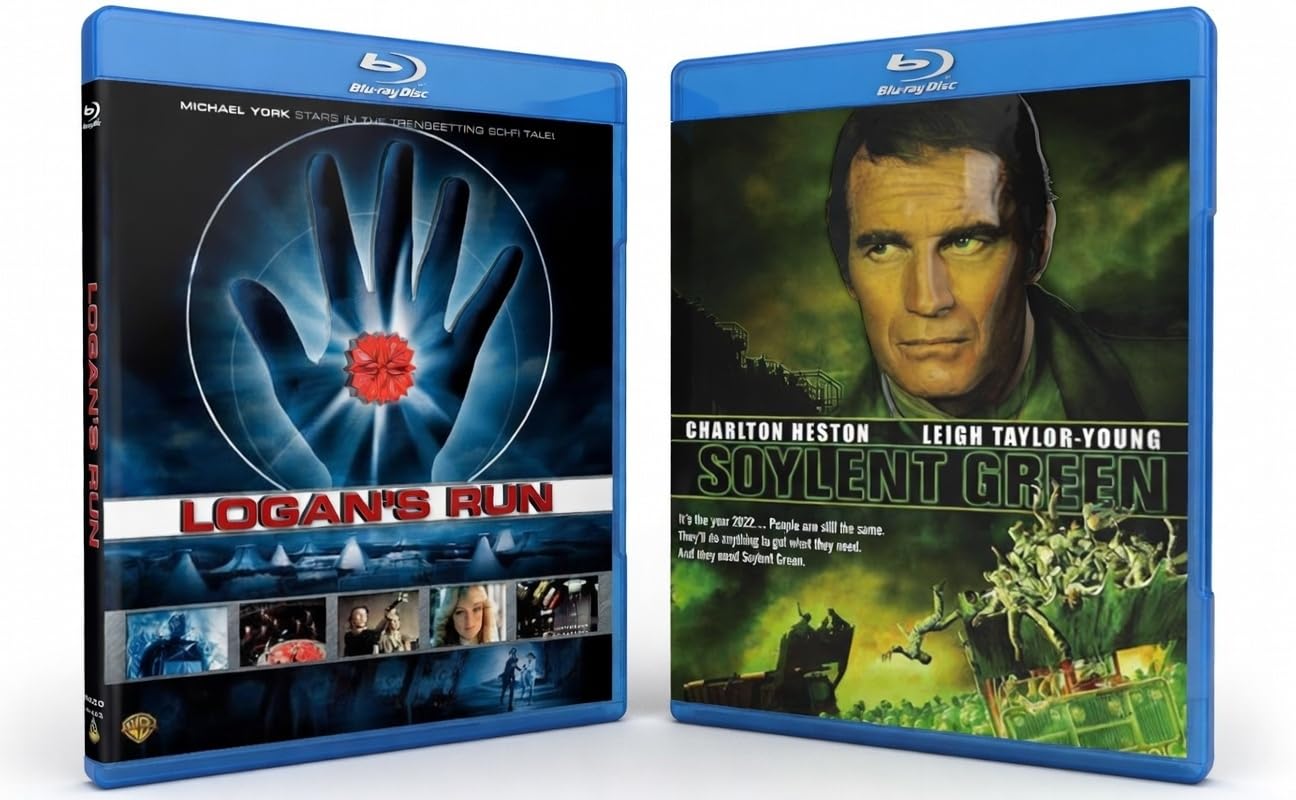 1970s Sci-Fi Double Feature: Logan's Run / Soylent Green [Blu-ray] - 2-Movie Collection, Michael York, Charlton Heston, Dystopian Classics