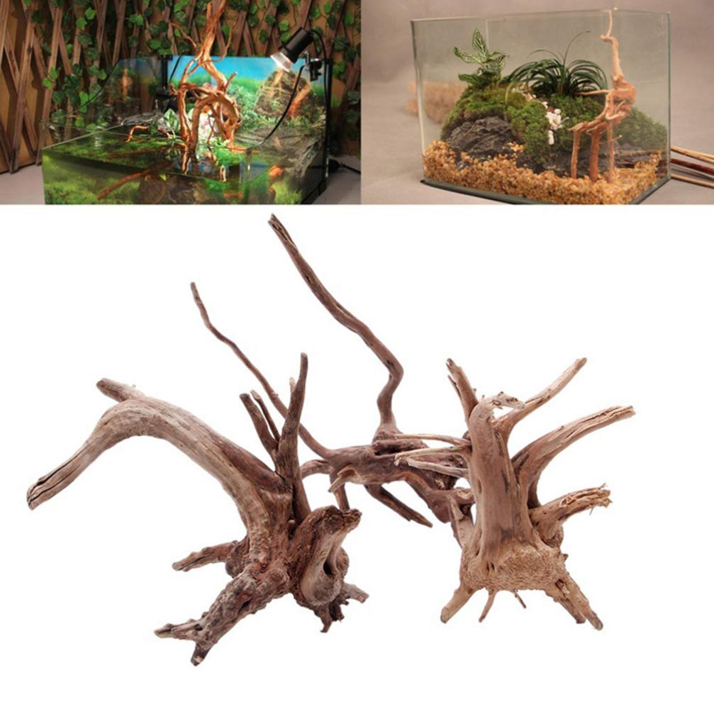 VILLCASE Madera Flotada Natural 4 Piezas Decoraciones Acuario Ramas Ornamentales para Plantas Y Reptiles