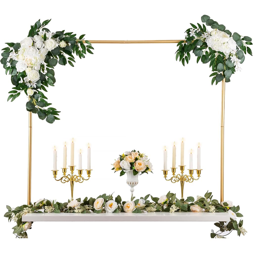 Supvox® Balloon Arch Decoration Stand - Metal Decoration Stand for Backdrop - Table Arch Decoration Stand DIY Assembly - Background Decoration Stand for Ceremony, Birthday, Party Supplies (Gold)-image-15