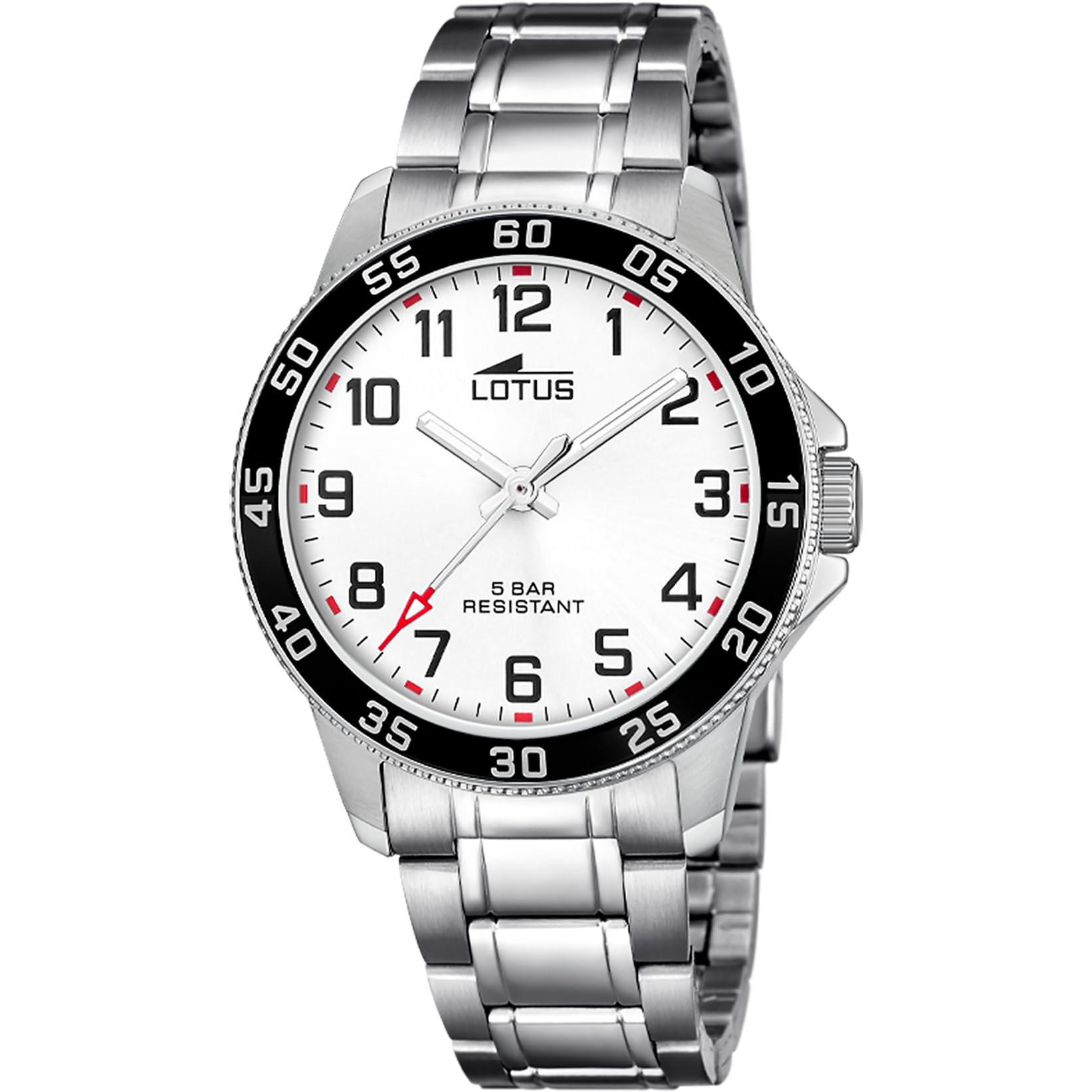 Lotus 18652/1 Orologio Da Uomo Analogico Al Quarzo - Cinturino In Acciaio Inox Oro, Quadrante Dorato Con Dettagli Rossi, 10 Bar