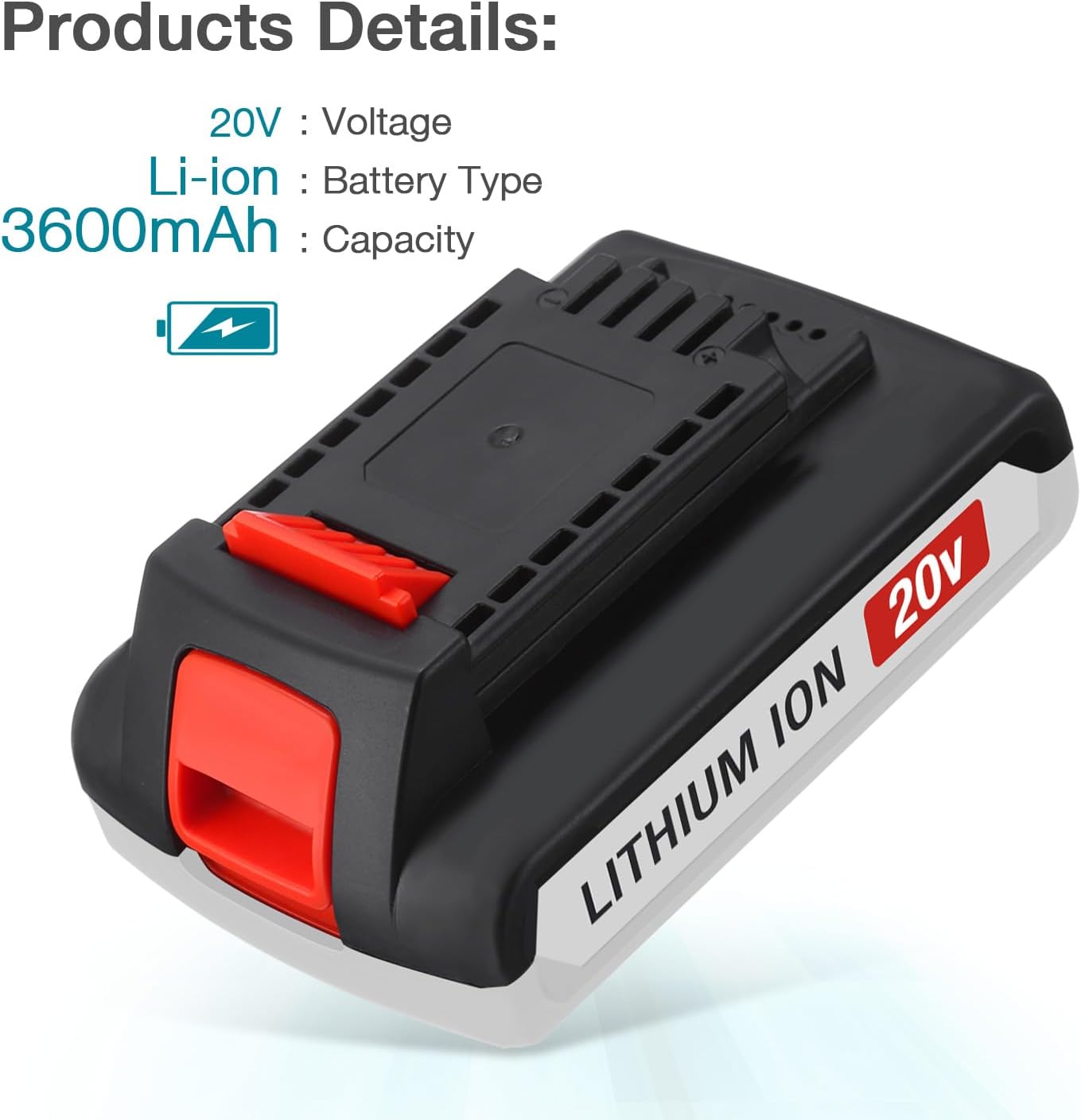 2 Pack 3.6Ah 20V Max Replacement for Black and Decker 20V Lithium Battery, Compatible with Black Decker LB20 LBX20 LST220 LBXR2020-OPE LBXR20B-2 LB2X4020 Cordless Tool Battery