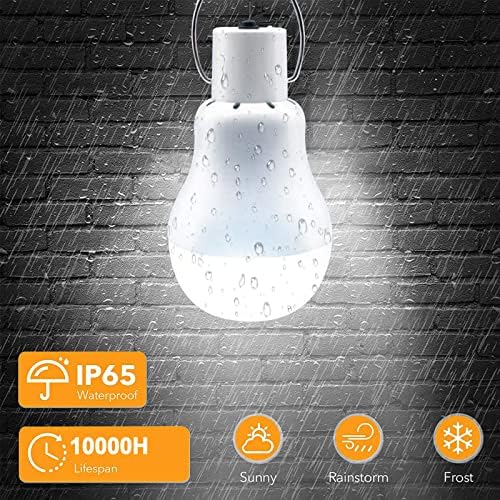 Devenirriche Solar Powered Led Light Bulb, Solar Shed Lights Portable USB Charge Shed Light with Solar Panel for Indoor Outdoor Garden Courtyard Barn Balcony Corridor Camping Tent Fishing Lighting