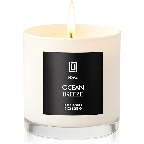 Lulu Candles | Ocean Breeze | Luxury Scented Soy Jar Candle | Hand Poured in The USA | Highly Scented & Long Lasting (9 Oz.)