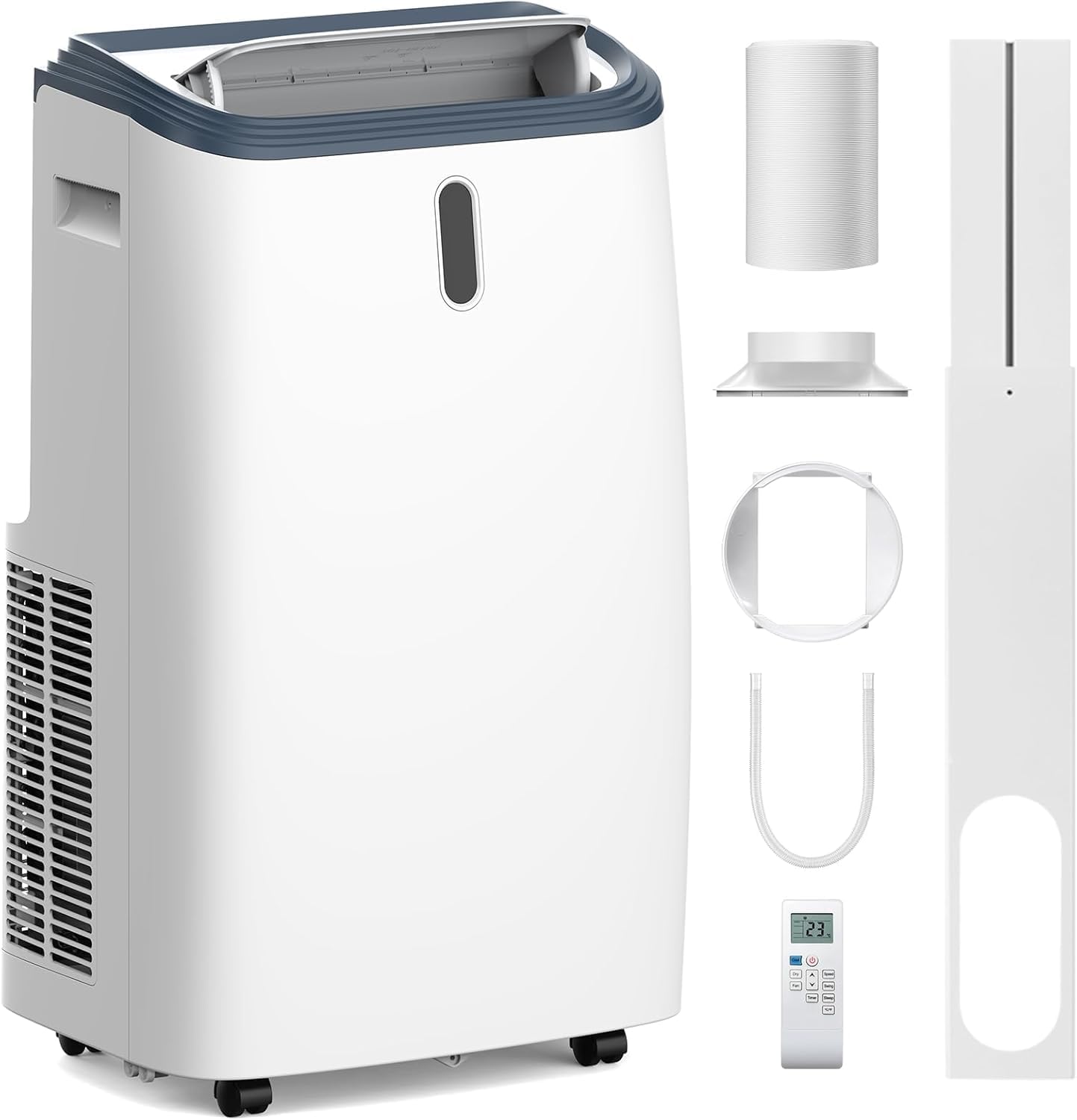 Joy Pebble Air Conditioner 14000 BTU for Room,3-in-1 AC Unit with Fan&Dehumidifier Cools 700 sq.ft,AC with Remote Control,3 Fan Speeds, 24H Timer,Dehumidifie 73 pints/day, White (A4212-12K)