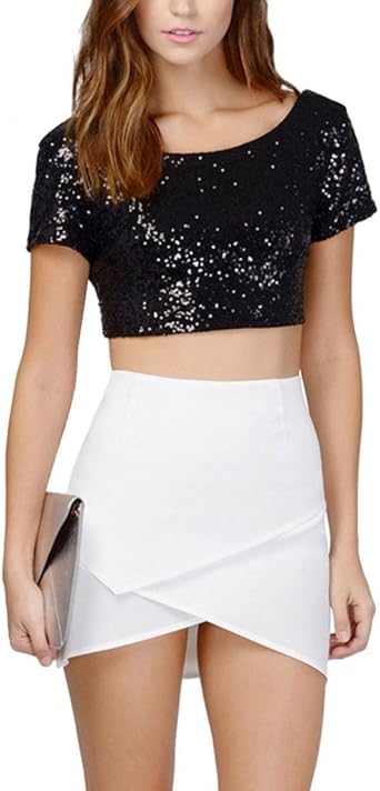 sequin crop tops