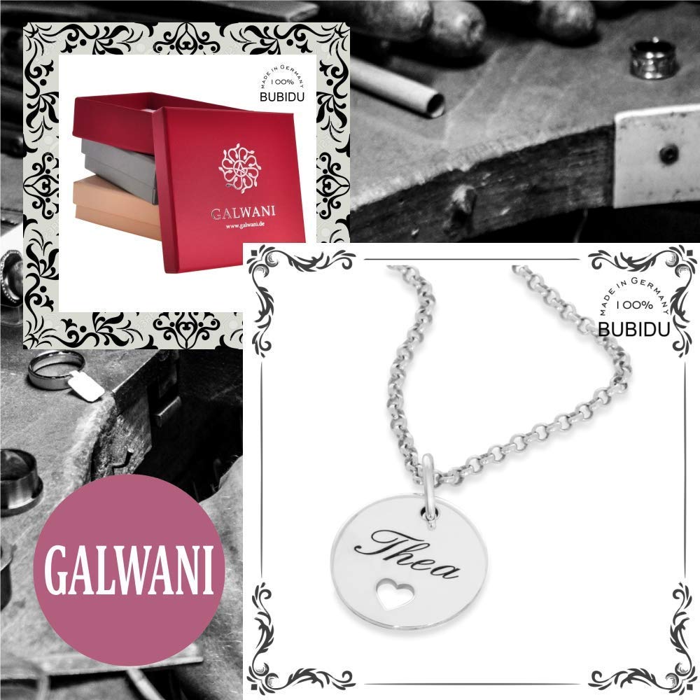 925 Silber Kette Namenskette mit Herz Silberkette mit Namen Echtschmuck moderne Kette mit Gravur Geburt Taufe Einschulung personalisiert | HANDMADE IN GERMANY