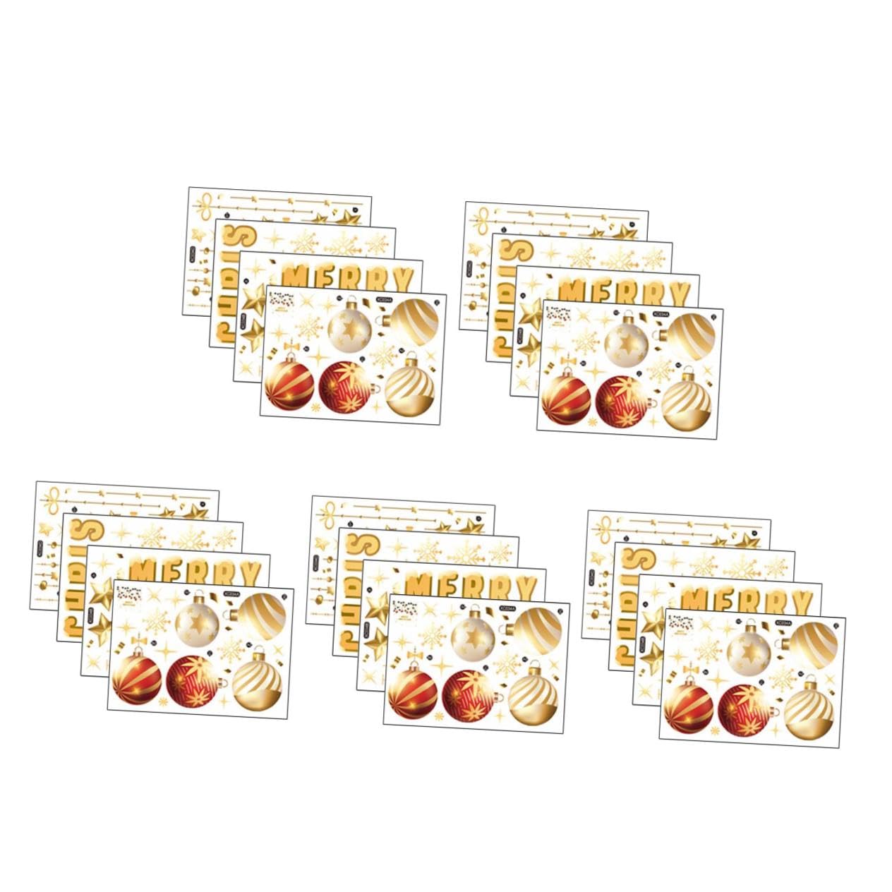 PRETYZOOM 20 Hojas Pegatinas Navideñas Pegatinas De Ventana De Bola Colgante Calcomanías Navideñas Para Ventanas Etiqueta De La Pared De Navidad Escaparate Pegatinas De Polivinilo