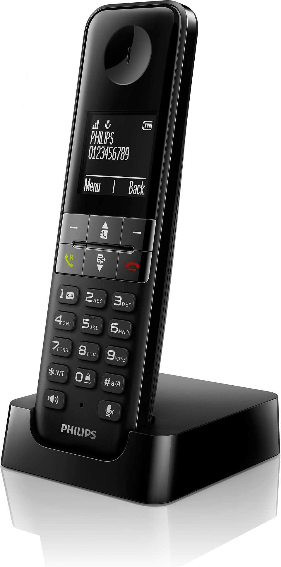 Philips DECT D4701B/34 Telefono Fisso Cordless, 16 Ore di