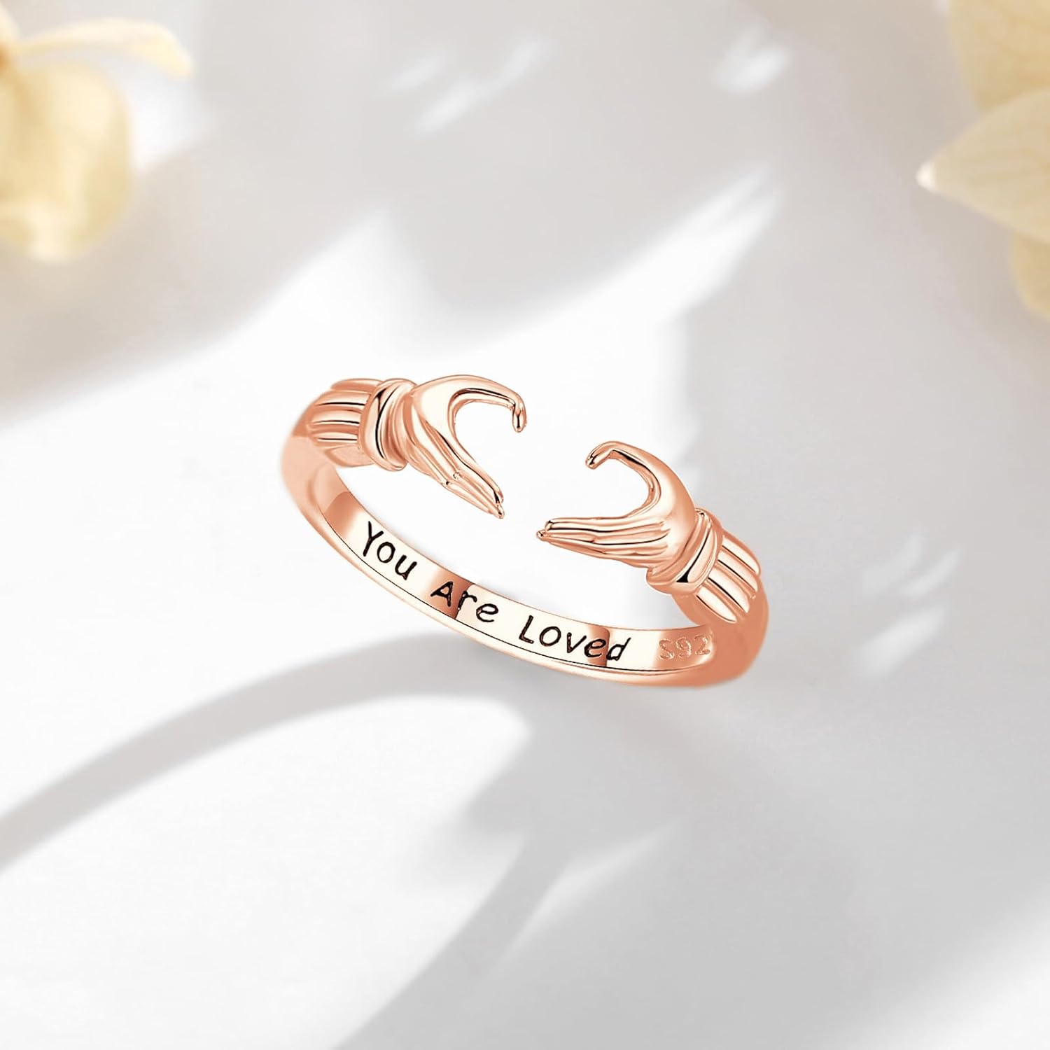 INFUSEU Cute Rose Gold Rings for Women Girls, Love Gifts for Her - Image 2