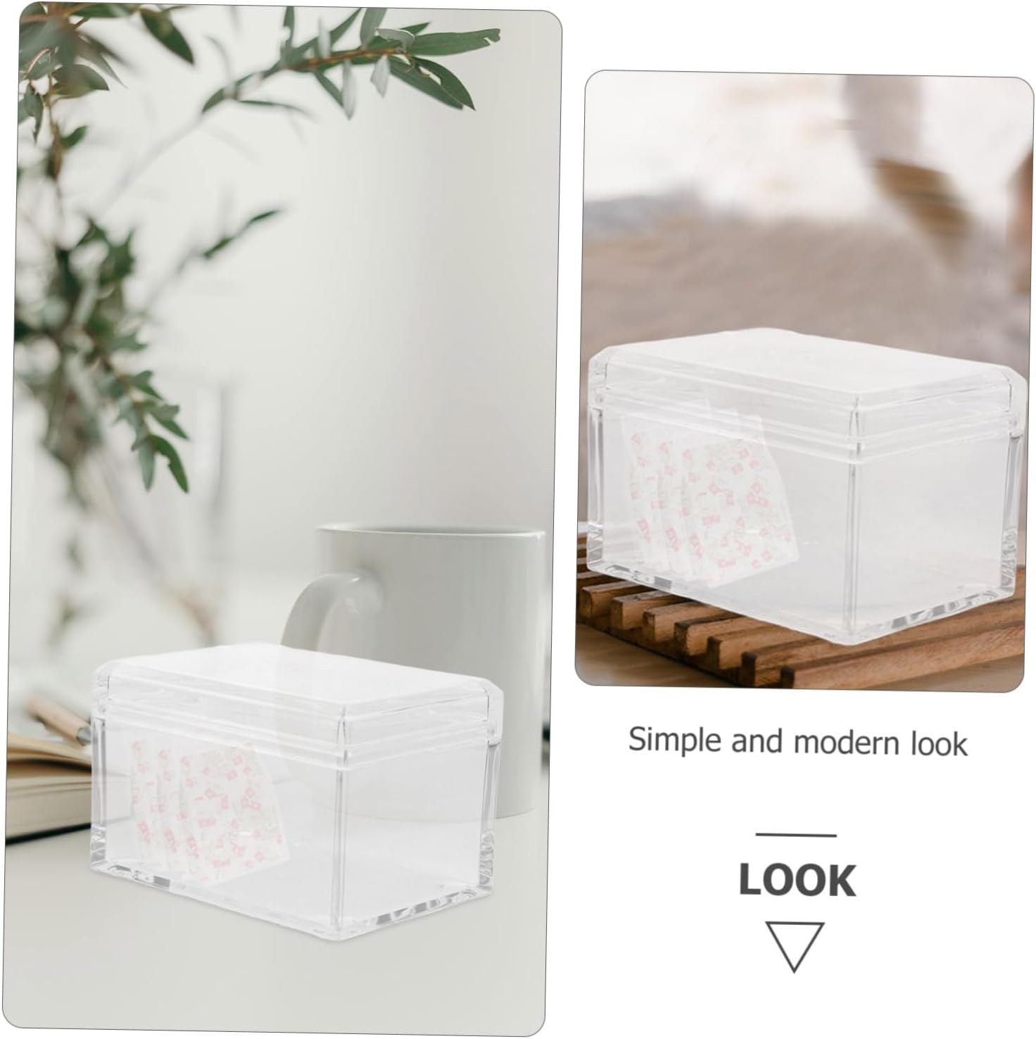 Acrylic Tea Bag Holder Organizer, Desktop Storage Box for Office