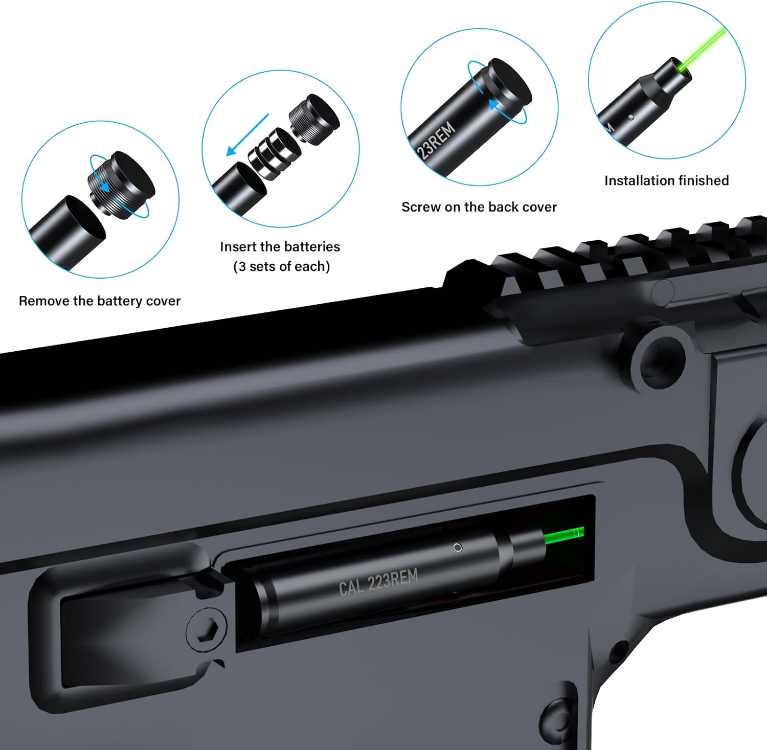bore Sighting Laser 223 5.56mm Laser Bore Sight Green Red Dot Boresighter