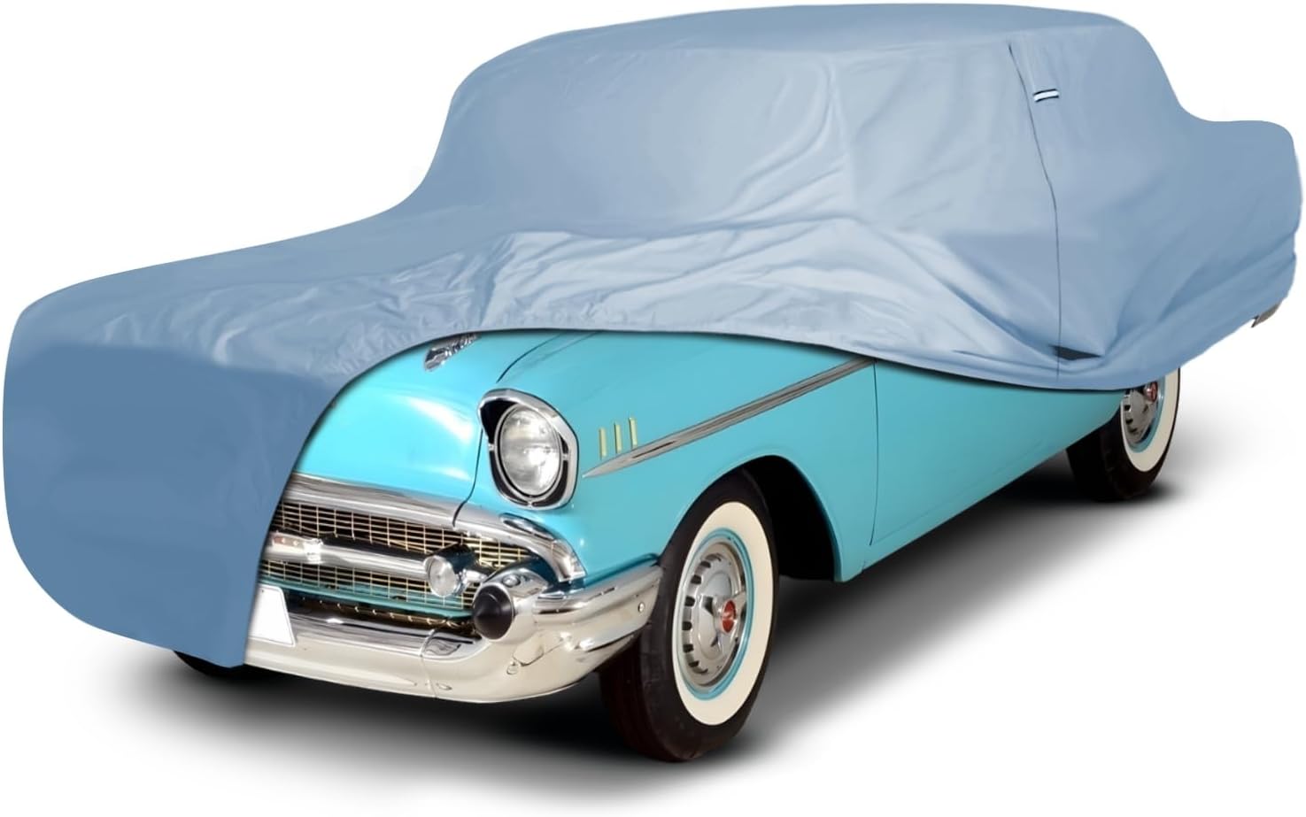 iCarCover Premium Car Cover for 1955-1957 Chevy Nomad Wagon Heavy Duty Waterproof All Weather Automobiles Custom Fit Indoor Outdoor UV Snow Protection Covers with Straps and Bag