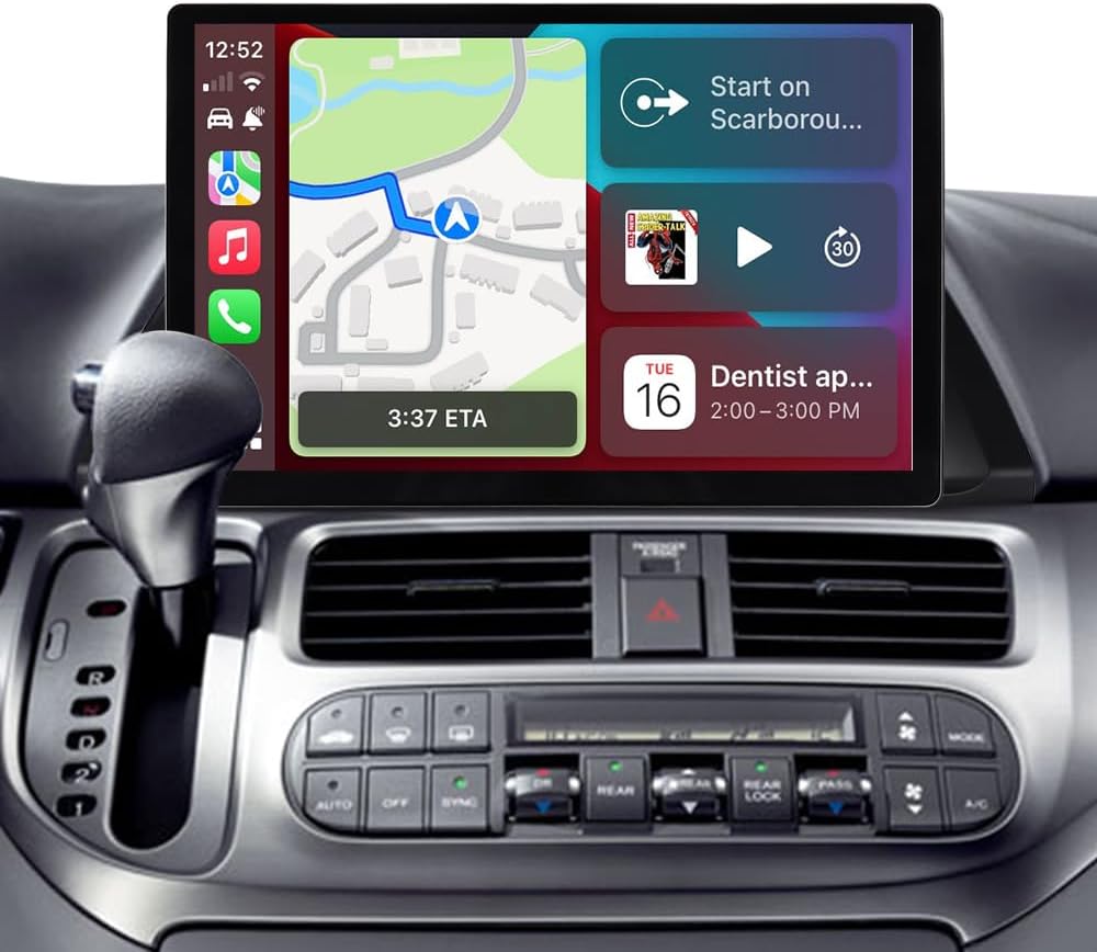 13.1 Inch 2K QLED Touch Screen Android Car Stereo for Honda Odyssey 2005-2010 - Wireless CarPlay & Android Auto, GPS Navigation, Plug and Play Upgrade - 1980x1200 Radio for Honda Odyssey Accessories