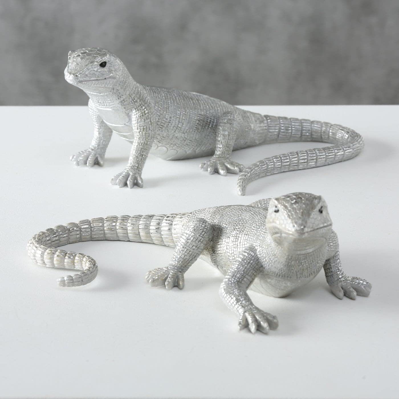 KARE Deco Figurine Lizard Silver big Lizard Figurine - TheShowroom
