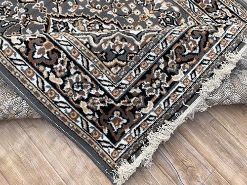 Image of Sifa Carpet Floral Design Acrylic Carpet for Living Room- 6x8 Feet (180x230CM Grey Color)