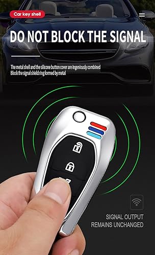 Miniatura 3 de HIBEYO Aleación + TPU doble protector plegable llavero cubierta para Chevrolet Cruze Onix AVO Trailblazer Spin GM Prism Colorado cobalto Cruz