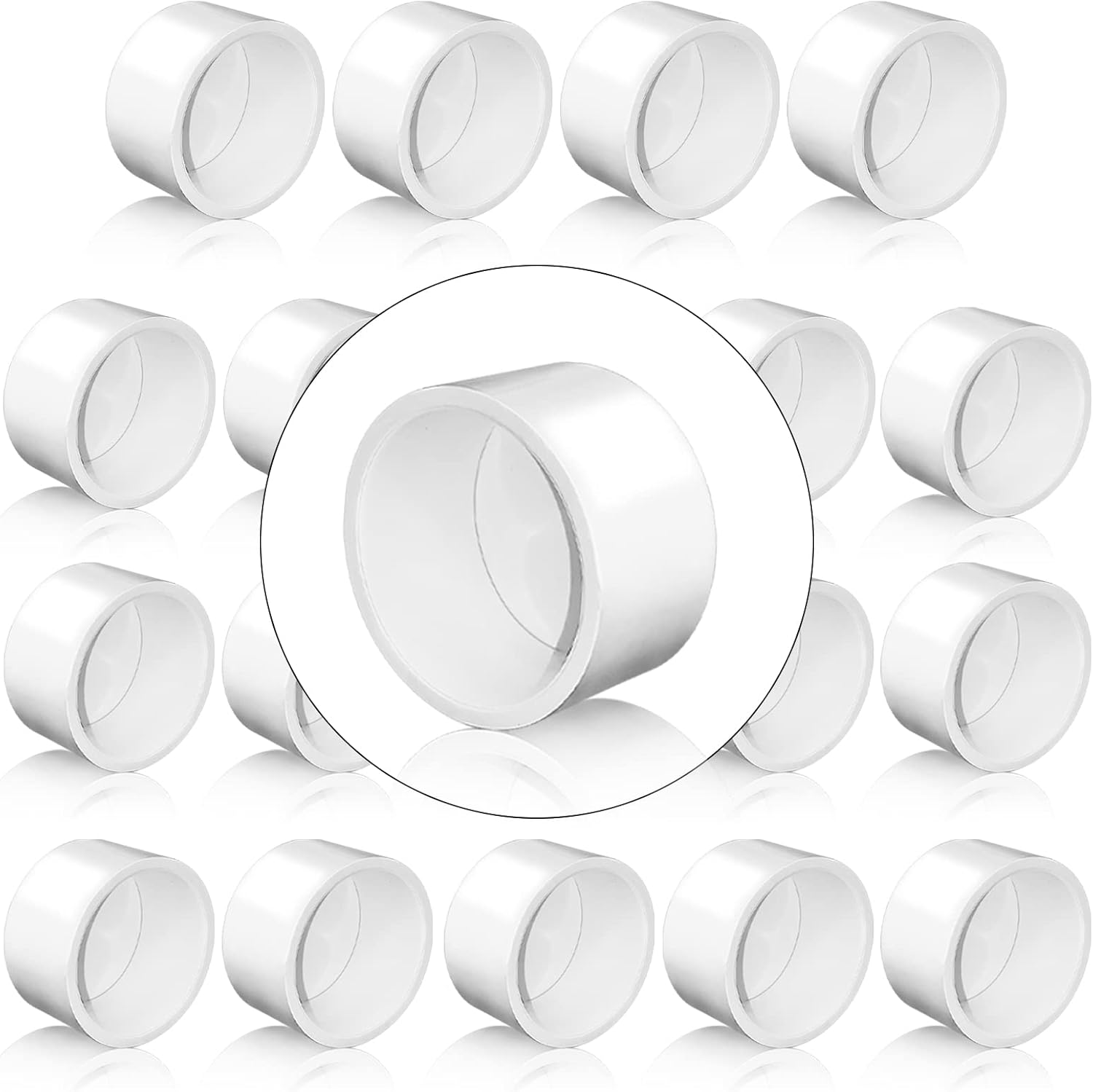 20PCS 1inch White PVC Pipe End Cap Plug, PVC Pipe Plug