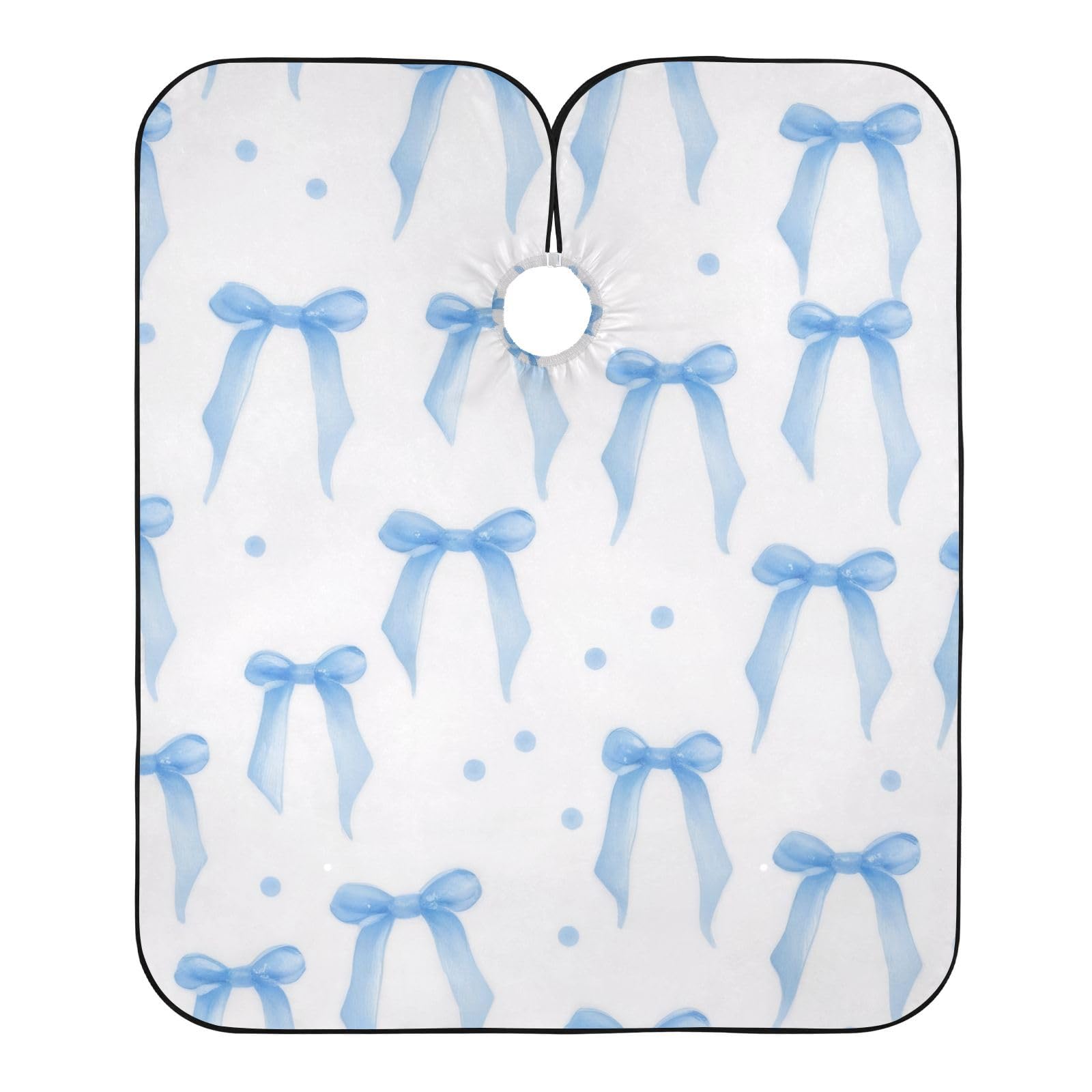 Hezely Funky Bowknots Blue Hair Dye Cape, Barber Cape for Adults,Waterproof Salon Cape,Waterproof Hairdressing Styling Hair Cutting, 65