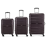 Aristocrat Liberty Set of 3 (Cabin+Medium+Large) Trolley Bag, 58+68+78Cm | Combination Lock | 8 Wheels | 3 Years International Warranty | New Saddle Brown