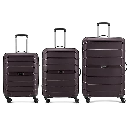 Aristocrat Liberty Set of 3 (Cabin+Medium+Large) Trolley Bag, 58+68+78Cm | Combination Lock | 8 Wheels | 3 Years International Warranty | New Saddle Brown