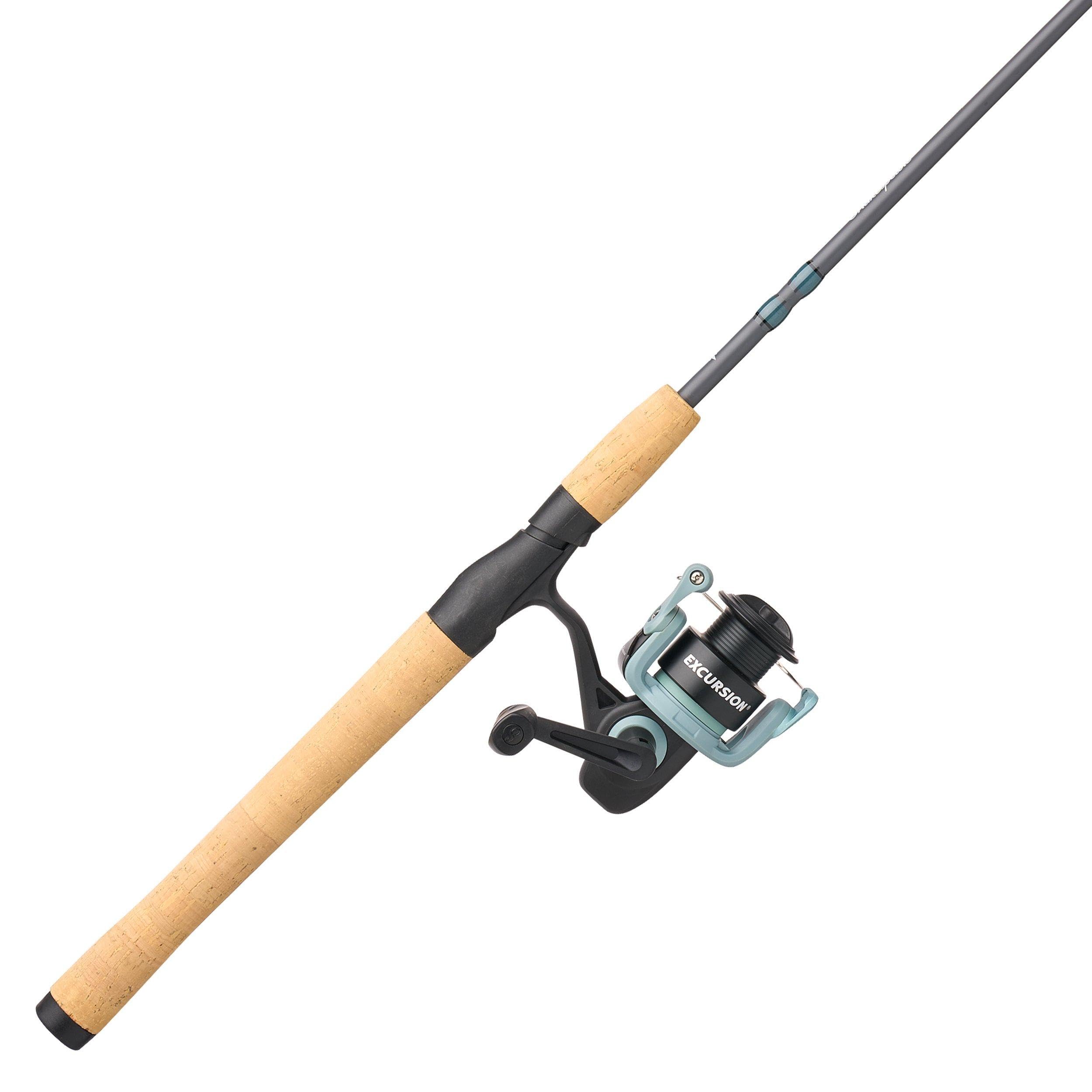 Amazon.com : Shakespeare Excursion Spinning Reel and 6'6" 2-Piece Fishing  Rod Combo, Carbon Composite Rod Blank Construction, Premium Cork Handles :  Sports & Outdoors