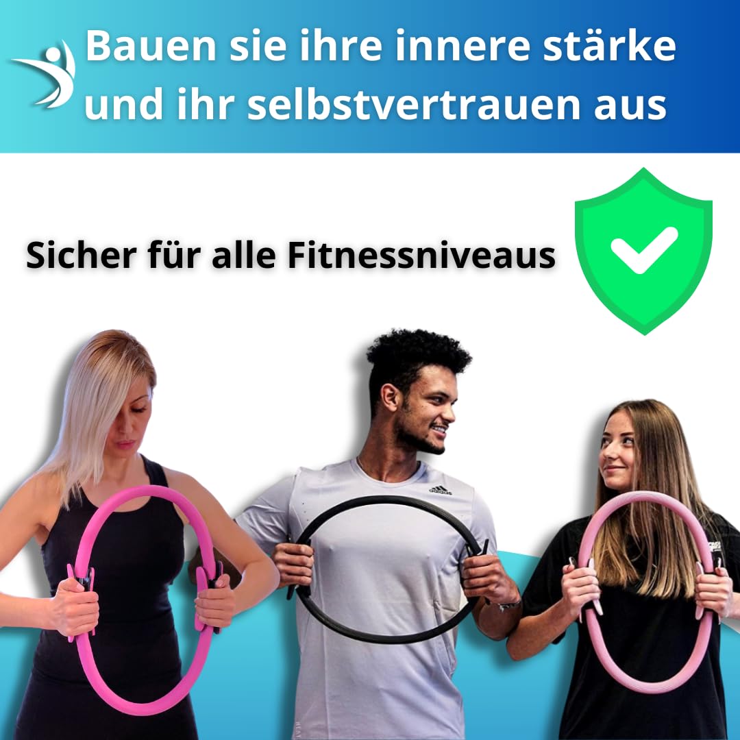 Winch Pilates Ring PRO | Premium-Qualität mit Weicher-Polsterung, Anti-Rutsch-Griff | Widerstandsring für Ganzkörpertraining, Yoga und Physiotherapie | Fitnessgerät für Heimtraining und Studio-Workout