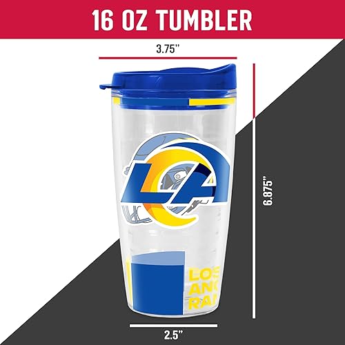 Miniatura 313 de Rico Industries NFL - Vaso clásico de fútbol americano de doble pared, 16 oz o 20 onzas, tapa W